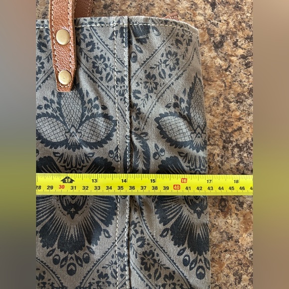 Namaste Tote Bag By Myra Bag, Western, Cotton Canvas/Cowhide, Carry On, Recycled - Picture 10 of 15